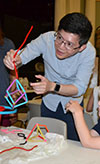 Jie Feng interacts with kids at Orpheum.