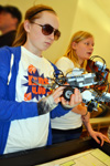 Two contestants competing in the 4-H Robotics Competition