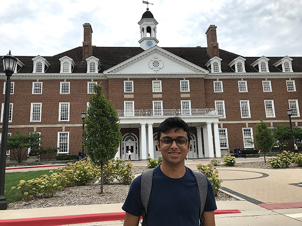 Armaan Mehta on campus in front of the Illini Union. (Photo courtesy of Armaan Mehta.)