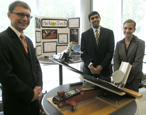 Team Helios Tech shows their solar-powered FOCT device for imaging the retina of the eye.