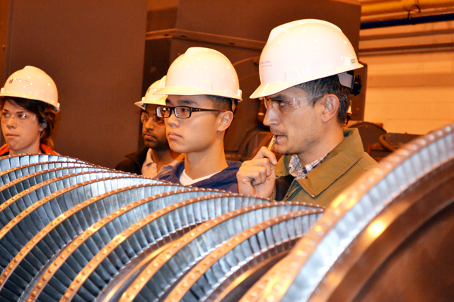 CEE 398 students during a tour of Abbott Power Plant.