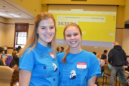Toma Solovey, a sophomore in Chemical Engineering, and Abby Hutter, a freshman in Civil Engineering.