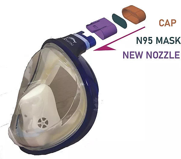 A CAD design of Daewon Hong’s repurposed diving mask. (Photo taken from student's final project website.)