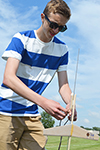 IAI camper prepares to launch his glider.