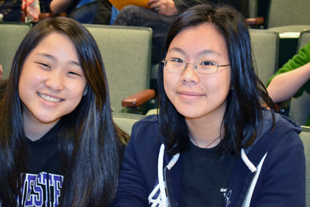 Marie Murphy contestants wait to compete in the  Illinois Science Olympiad.