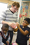  NanoSTRuCT co-founder and leader Alex Cerjanic (center) working with BTW students