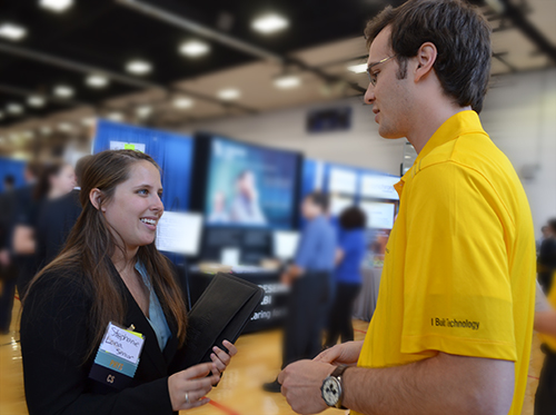 Stephanie Lona and Union Pacific recruiter Don Ferrell