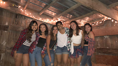 SWE members at their barn dance social event.