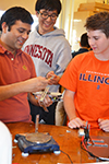 left to right: Gaurav Bahl, Benjamin Sohn, and Uni High School senior