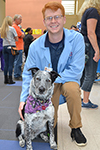 Bennett Lamczek with his border collie, Kahn.