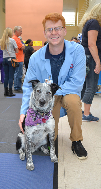 Bennett Lamczek with his border collie, Kahn.