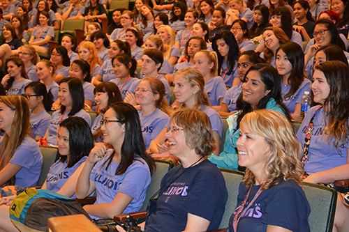 Bottom center and right: Dean Susan Larson, WIE Director and Angie Wolters, WIE Assistant Director,