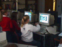 Students working in Bugscope.