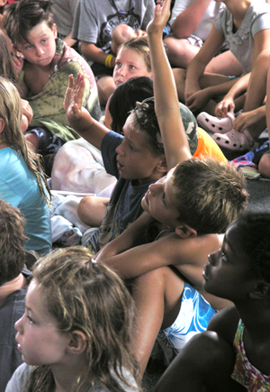 Indian Acres Campers engaged in Don & Jesse's presentation.