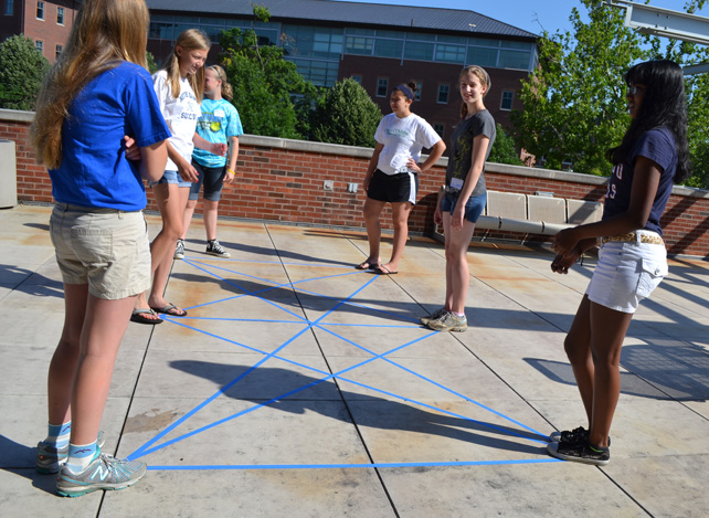 GEMS campers act as vertices in a life-sized graph.