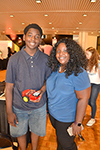 DJ Jackson (left), Centennial sophomore, and his mom, Antonia Jackson, at the Pygmalion Festival