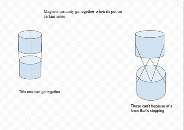 A graphic representaton of magnetism created by one of Franklin's seventh graders.