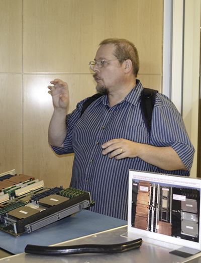 Daniel Lapine explains about Blue Waters' infrastructure during a  recent Blue Waters tour he led.