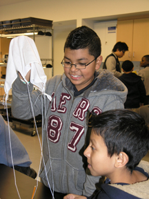 BTW students build protective apparatus for their egg.