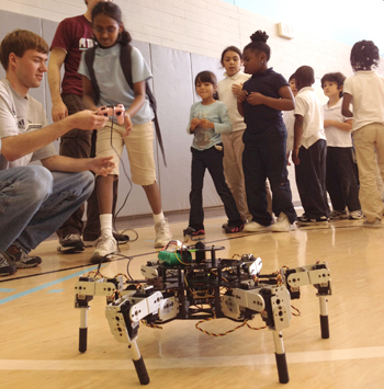 BTW students get the opportunity to operate a robot.