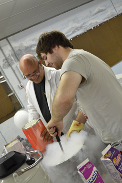 The Millers make ice-cream using liquid nitrogen.