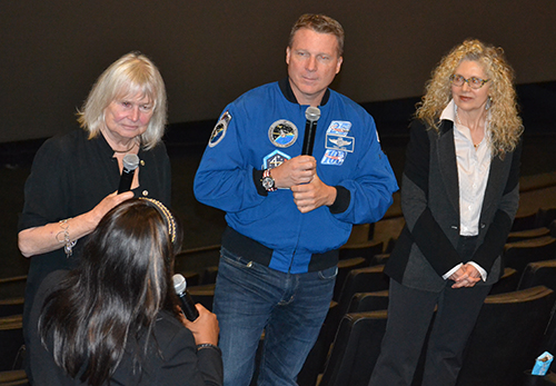 (left to right) Toni Myers, Terry Virts, and Donna Cox at the post-screening Q&A session.