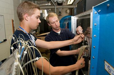 ISA participant experiences the wind lab as a part of the Aerospace Engineering Academy.