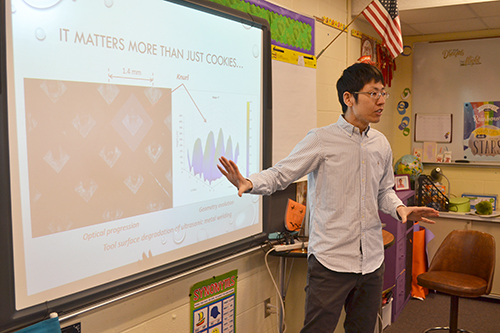 Assistant Professor Chenhui Shao explains how the cookie activity is related to his manufacturing research