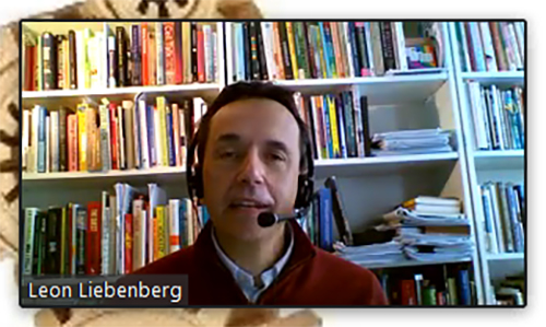 MechSE's Leon Liebenberg teaching his ME270 course via Zoom.