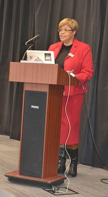 Dr. Wanda Ward, the Executive Associate Chancellor for Administration and University Relations, makes the opening remarks for the unconference