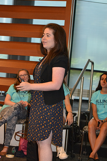 Amy Doroff speaking at the WIE Orientation.