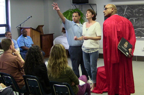 EJP students in the Shakespeare workshop perform The Tempest.