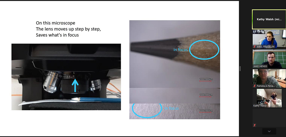 One of Walsh's slides that details how her 3D Optical Profiler works