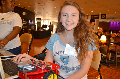 Brynne Kenner, a Centennial High School sophomore, and the completed prototype