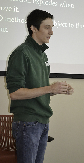 SPIN student Derek Glennon, who works with researcher Charalampos Markakis, presents his Lightning Talk: Simulating Neutron Stars With Computational Fluid Dynamics